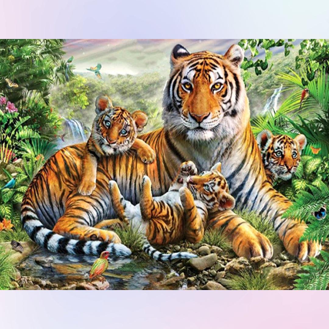 Tigers in the Beautiful Forest Diamond Painting
