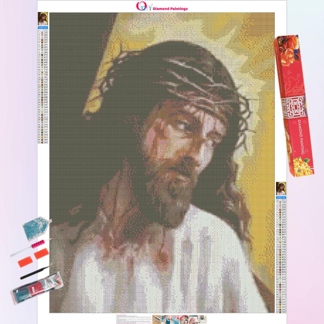 Holy Light Behind the Wounded Jesus Diamond Painting