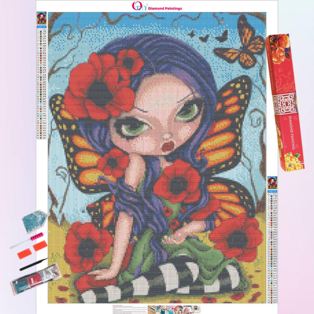 A Charming Fairy with Rose Diamond Painting
