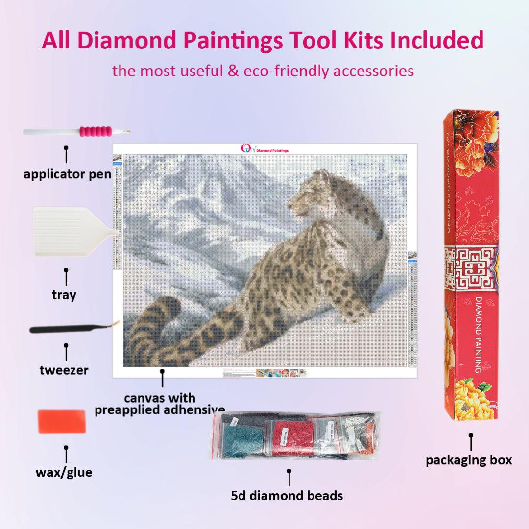 Leopard in the Snow Mountain Diamond Painting