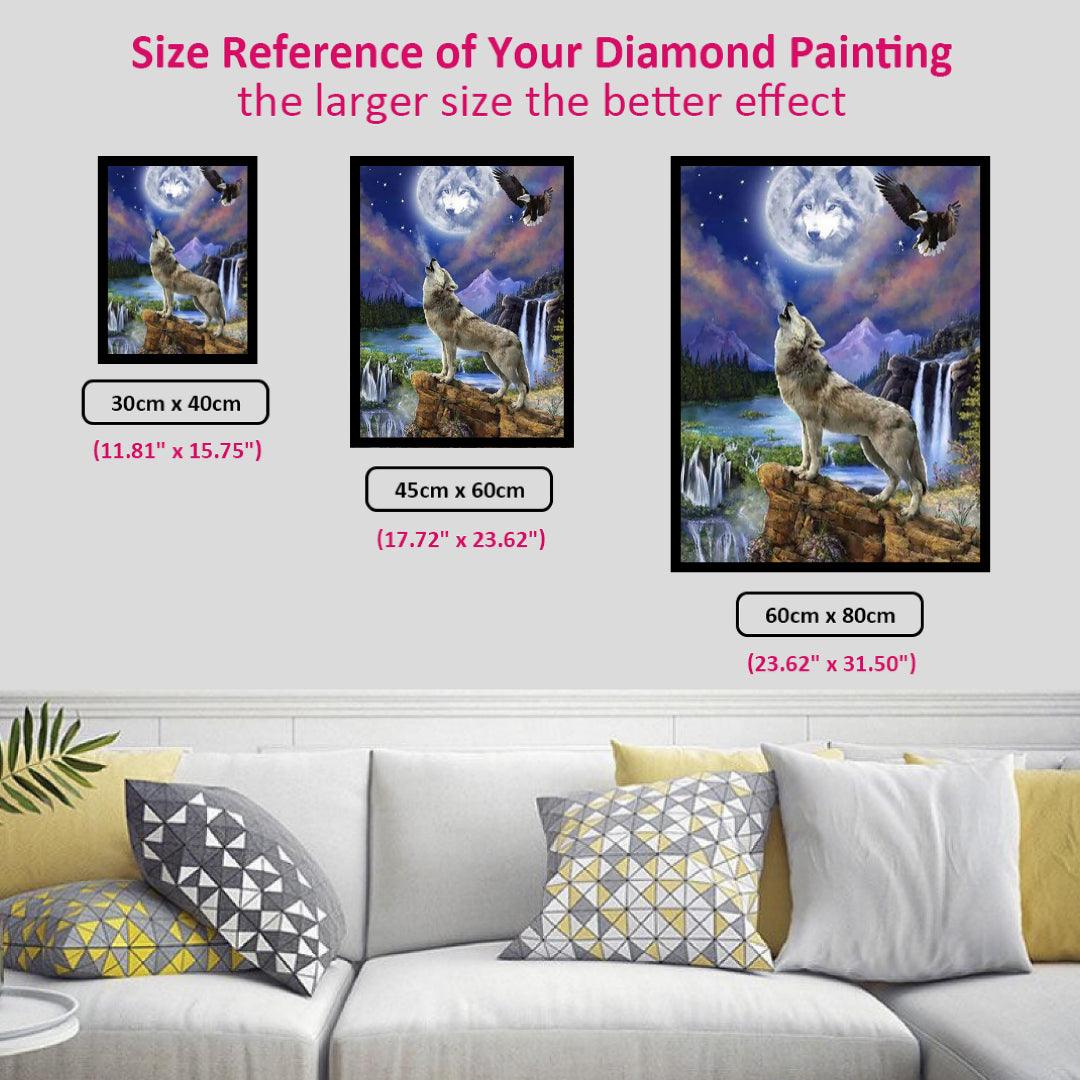 Wolf Howling at the Moon Diamond Painting