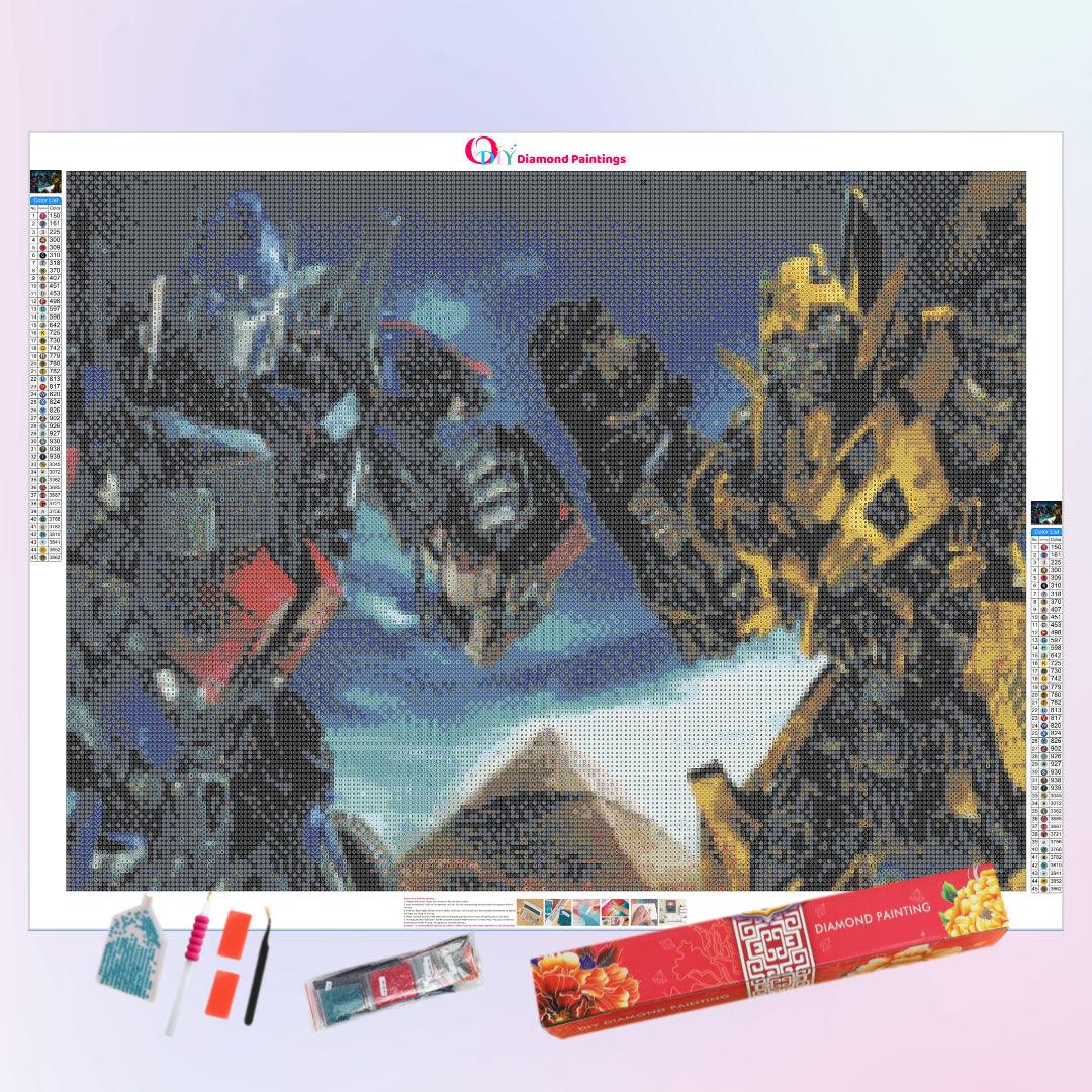 Optimus Prime and Bumblebee Fight Shoulder to Shoulder Diamond Painting
