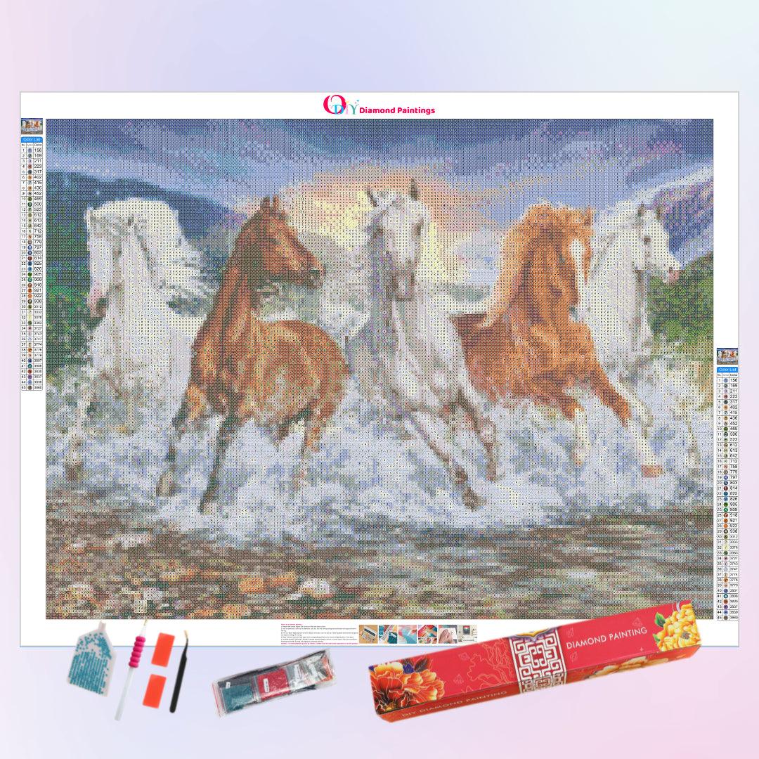 Horses Galloping in the Sunset Diamond Painting
