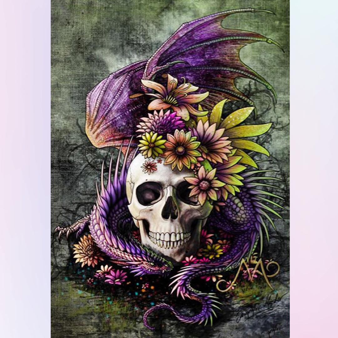 Skull Guarded by Dragon Diamond Painting