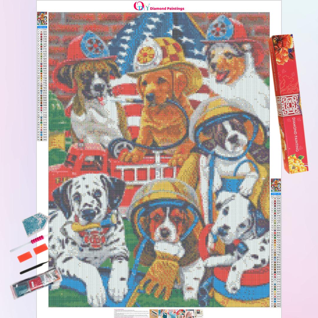 Dogs Fire Department Diamond Painting