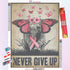 Elephant Never Give Up Diamond Painting