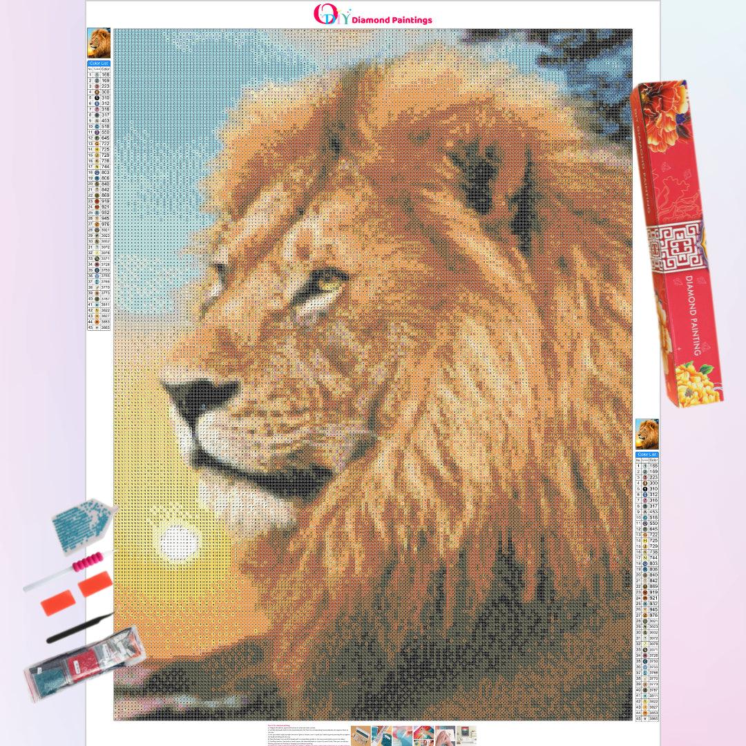 Lion at Sunset Diamond Painting