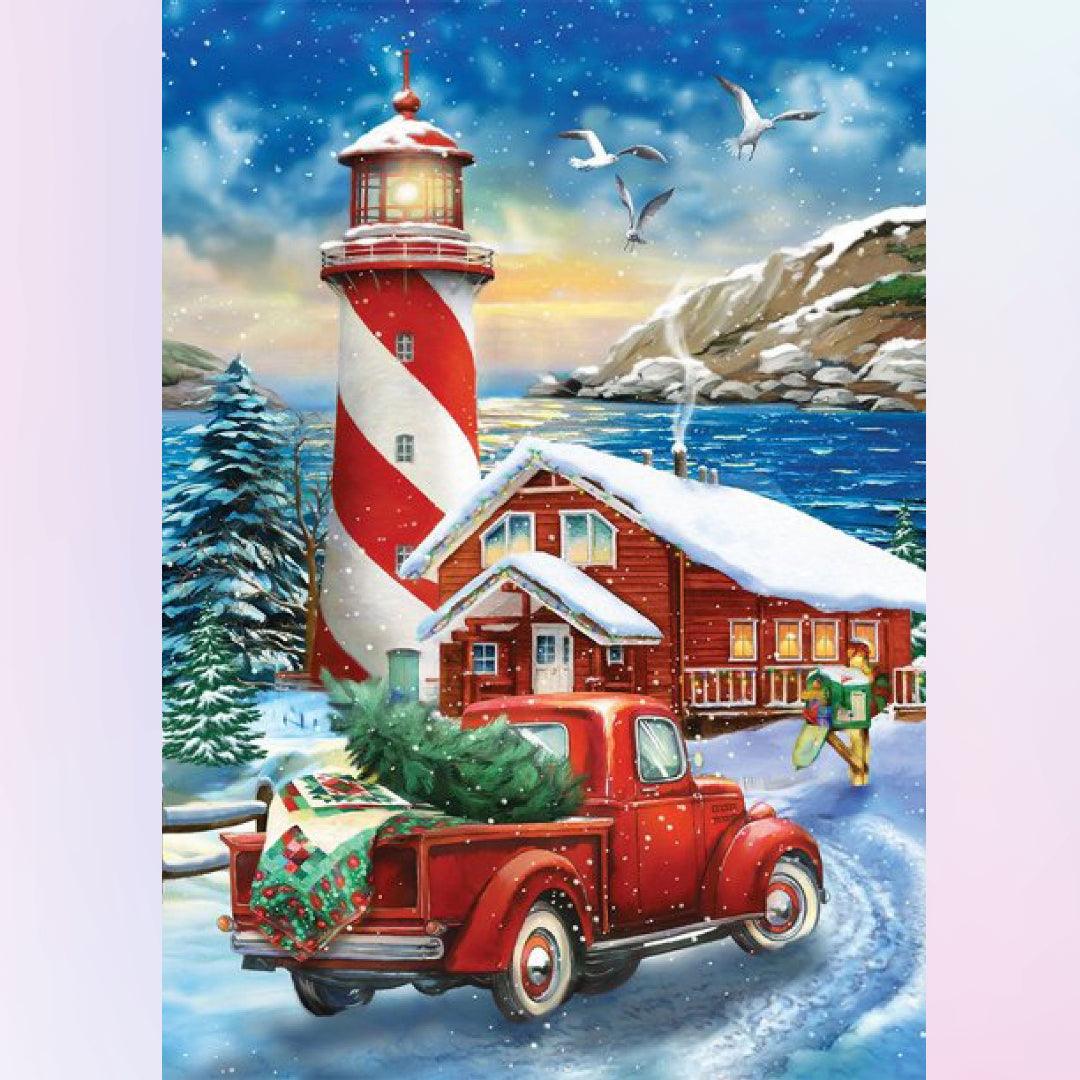 Back to the House near the Seaside Lighthouse Diamond Painting