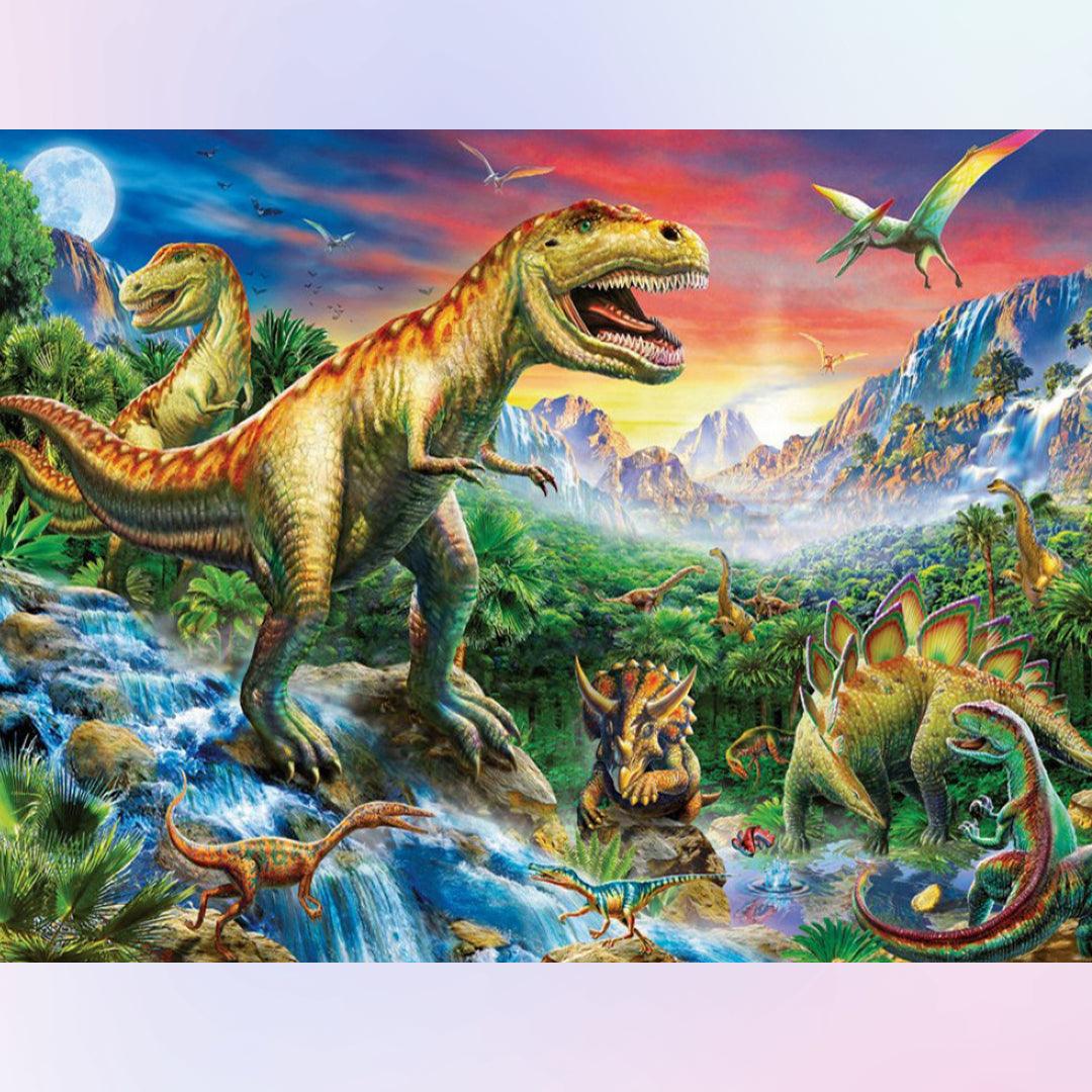 Dinosaur World in the Sunset Diamond Painting