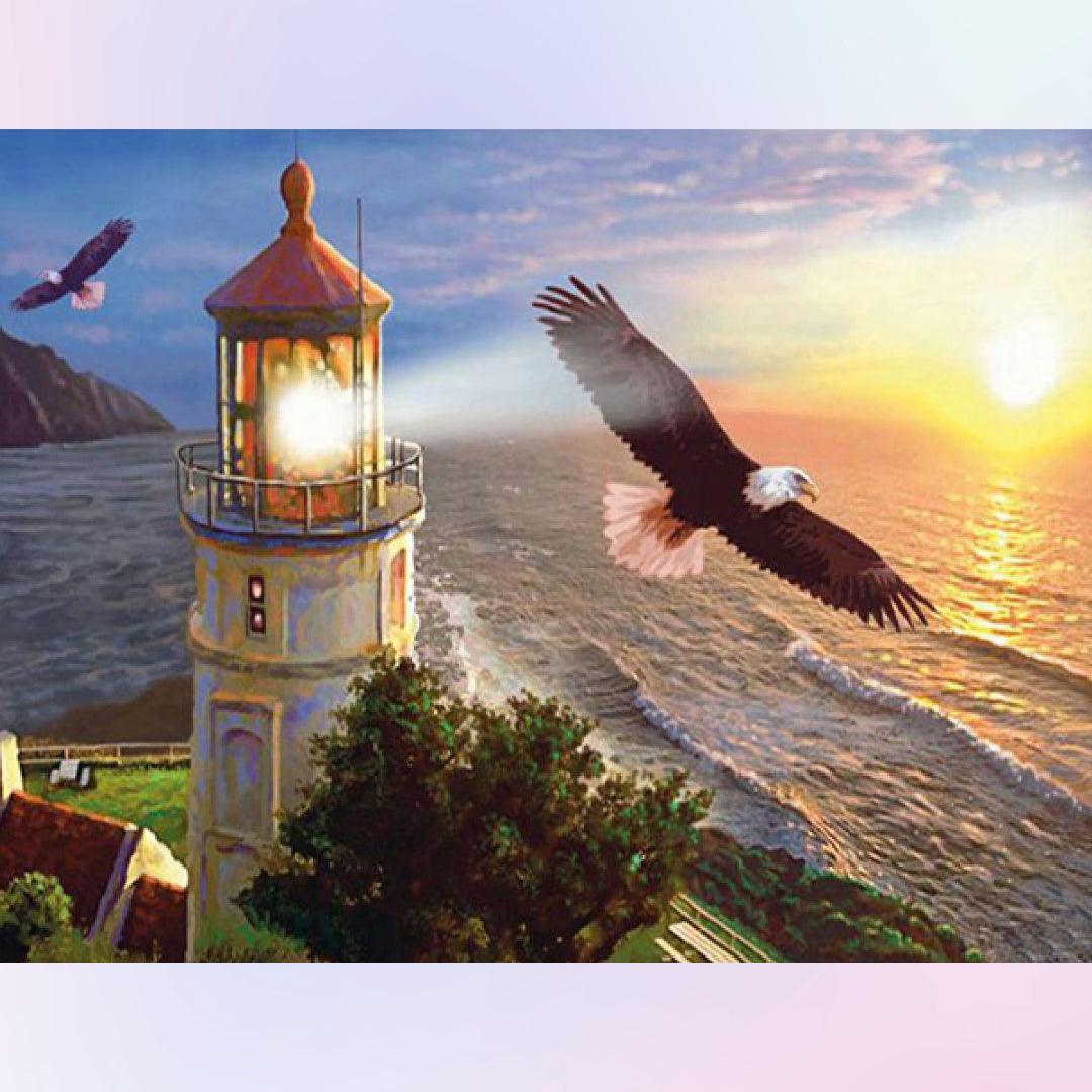 Lighthouse at Sunset Diamond Painting