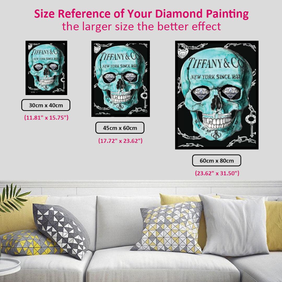 Skull in Tiffany Blue Diamond Painting