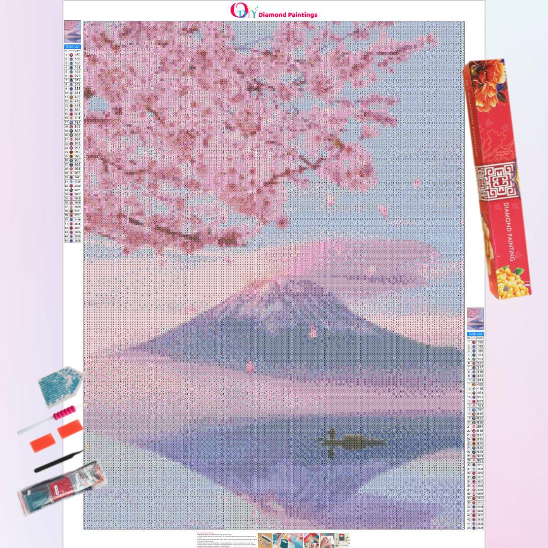 Pink Mount Fuji Diamond Painting