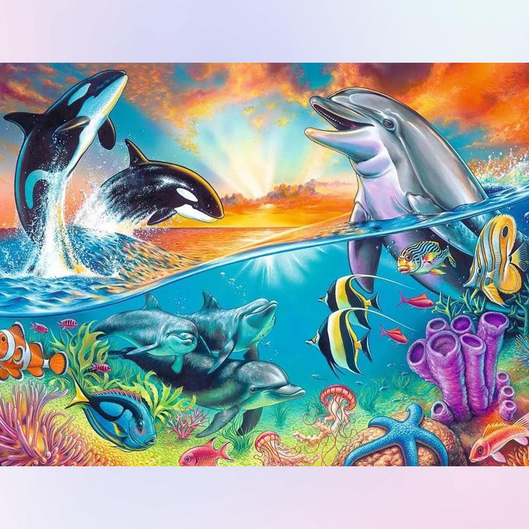 Dolphins Happy and Free Diamond Painting