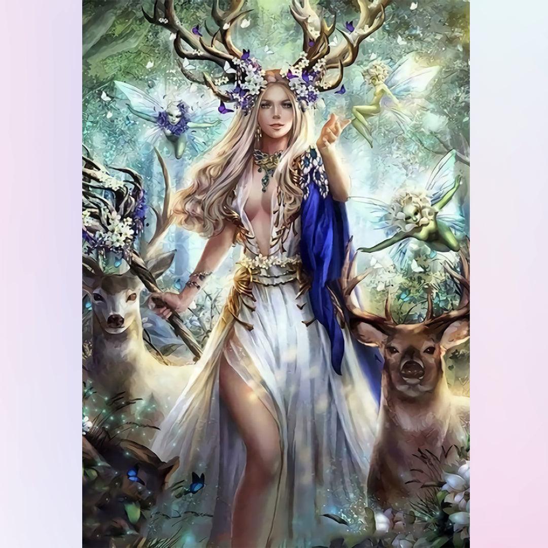 The Deer Princess of the Forest Diamond Painting