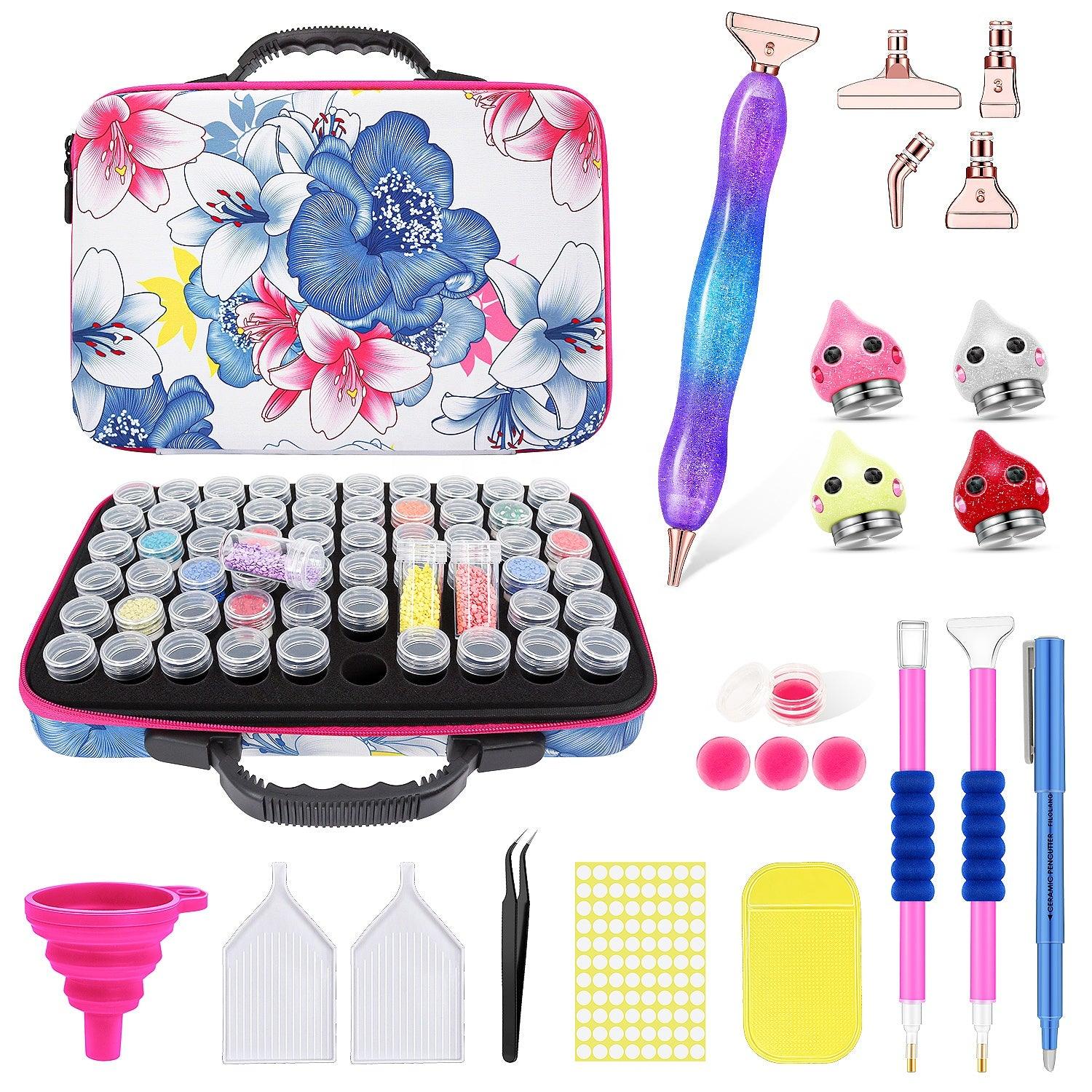Floral 80 in 1 Diamond Painting Tool Kits Storage Container