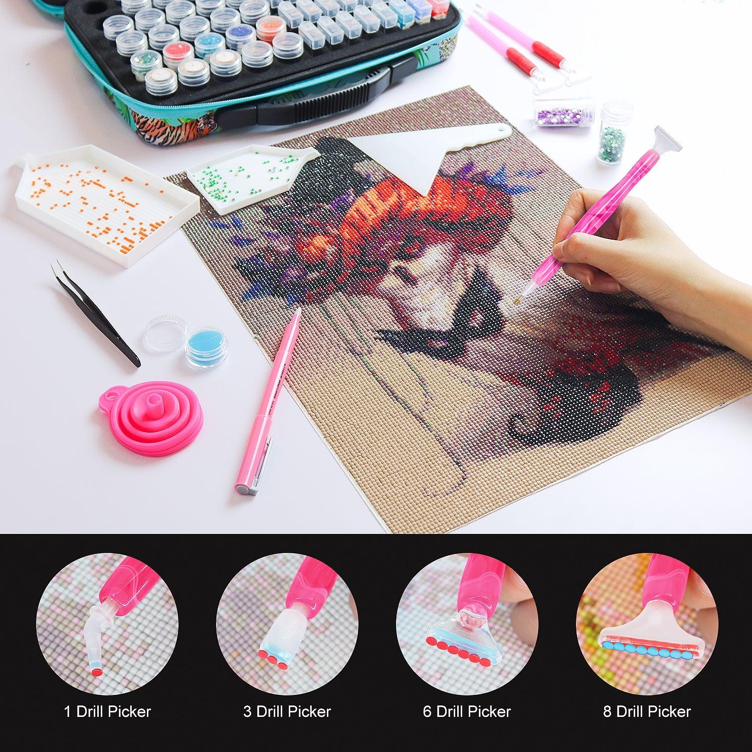 Tiger Leopard 87 in 1 Diamond Painting Tool Kits Storage Container Diamond Painting