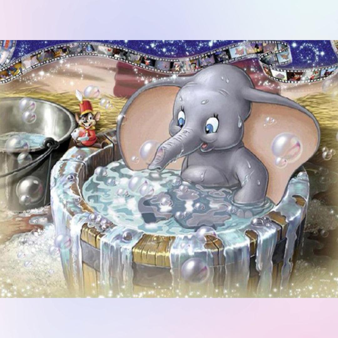 Baby Elephant in the Bath Diamond Painting