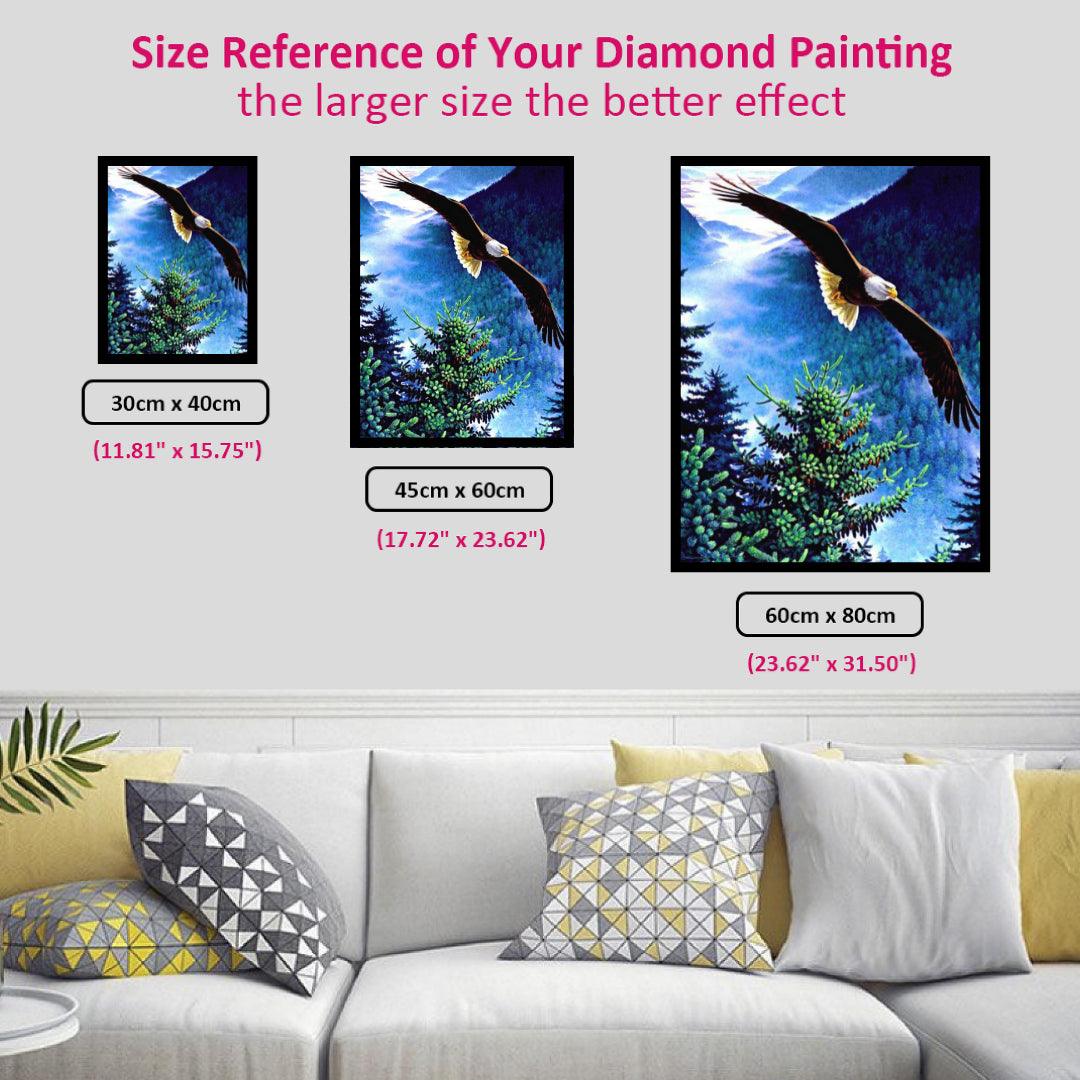 Eagle Flying Across the Forest Diamond Painting