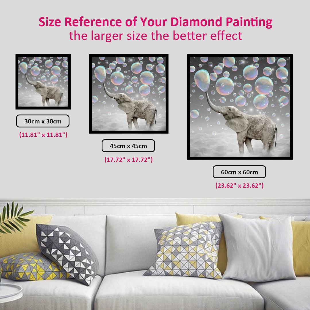 Calf Elephant Blowing Bubbles Diamond Painting