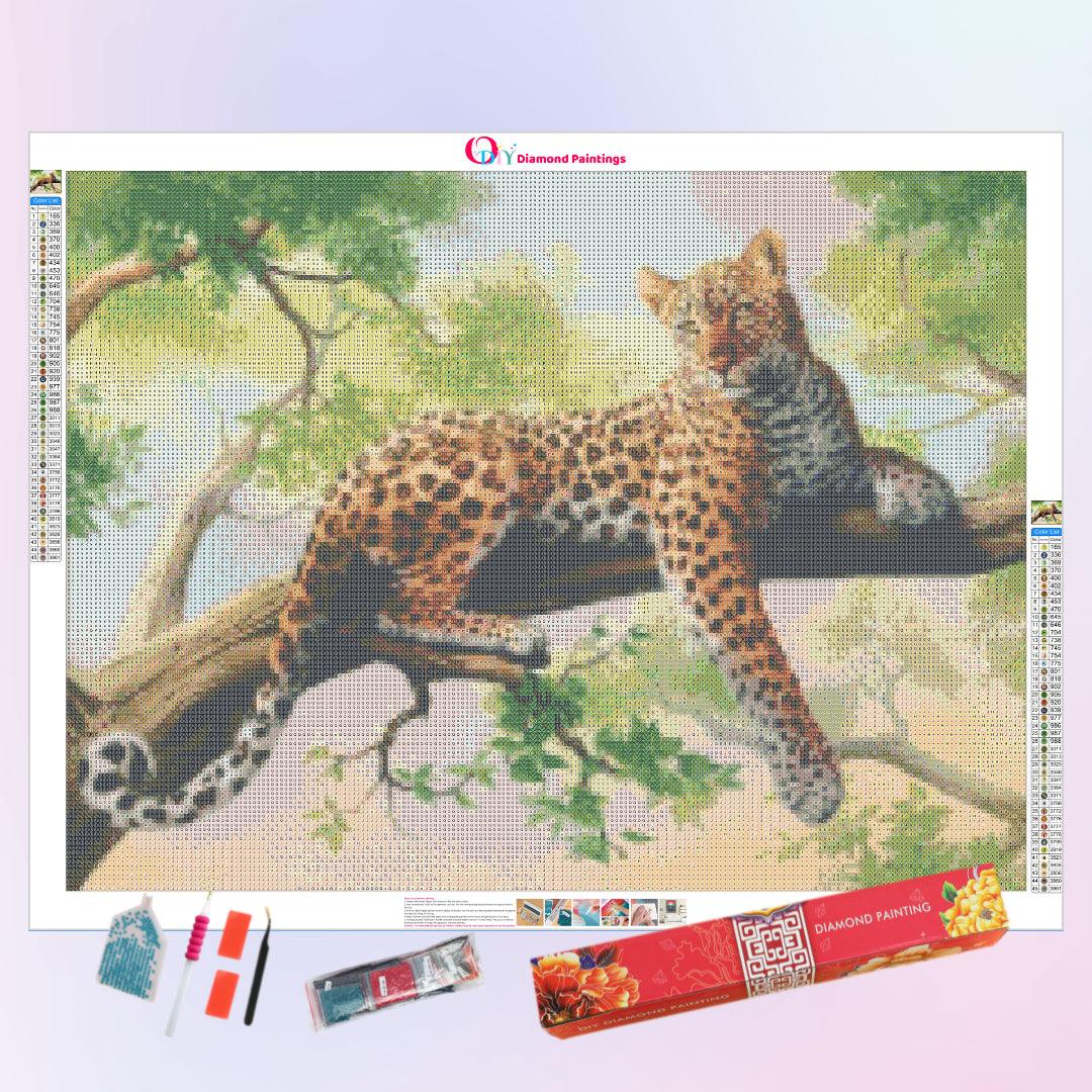 Leopard on the Tree Diamond Painting