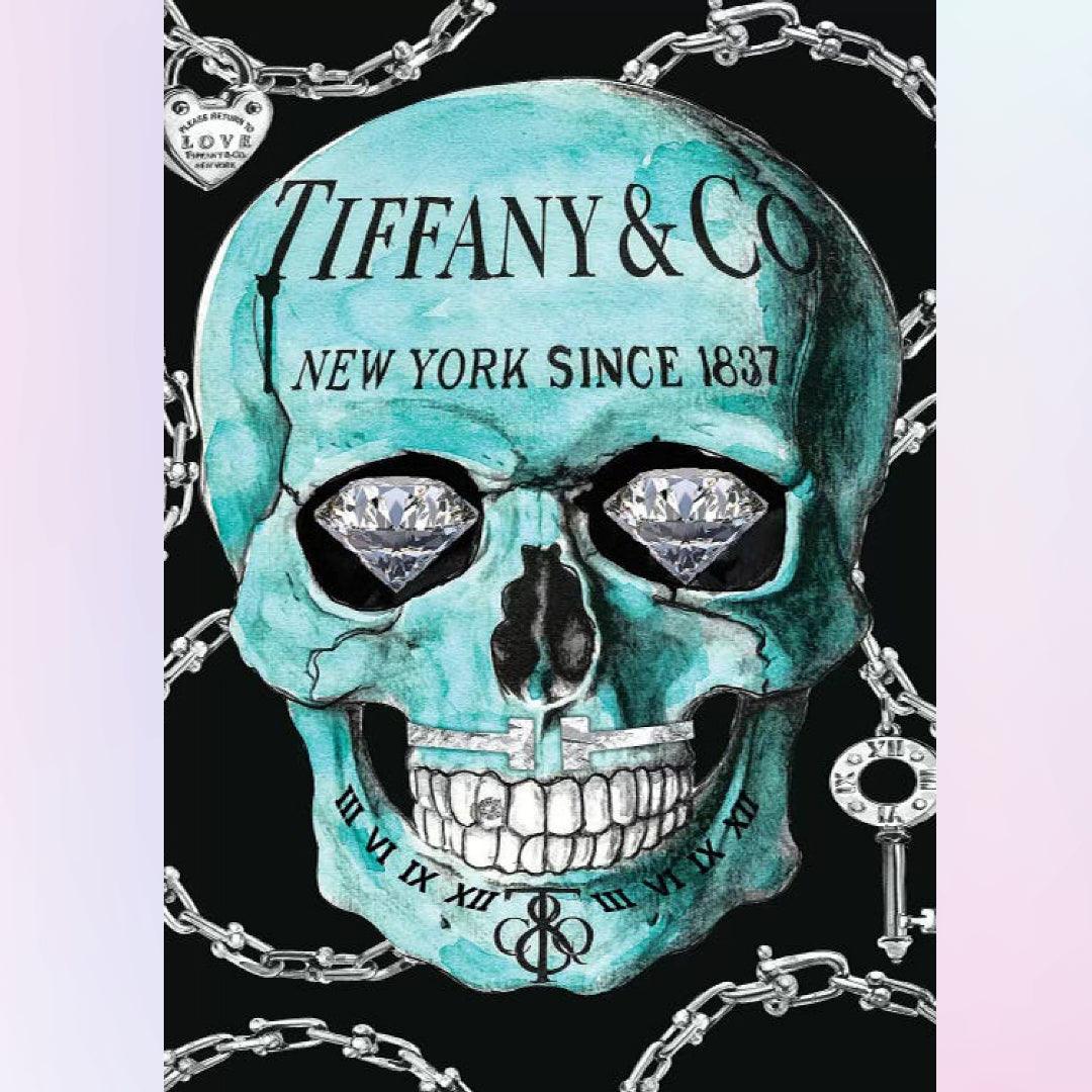 Skull in Tiffany Blue Diamond Painting