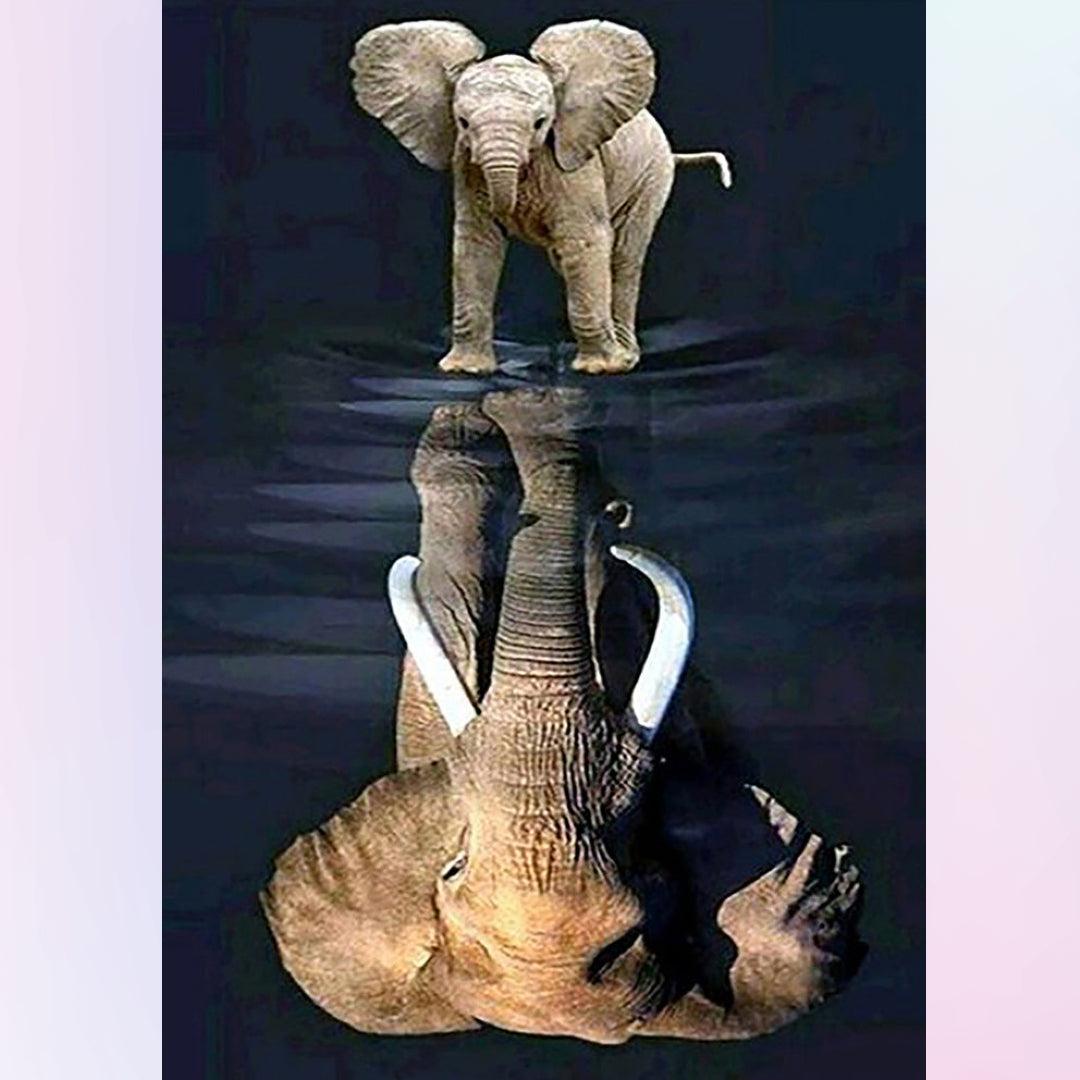 Calf Elephant Strong in the Heart Diamond Painting