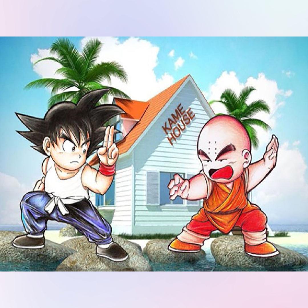 Little Goku and Kuririn Exchange Martial Arts Skills Diamond Painting