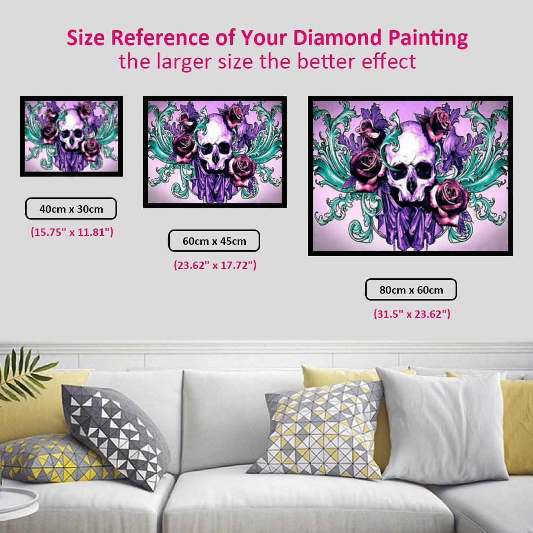 Fantastic Skull with Roses Diamond Painting