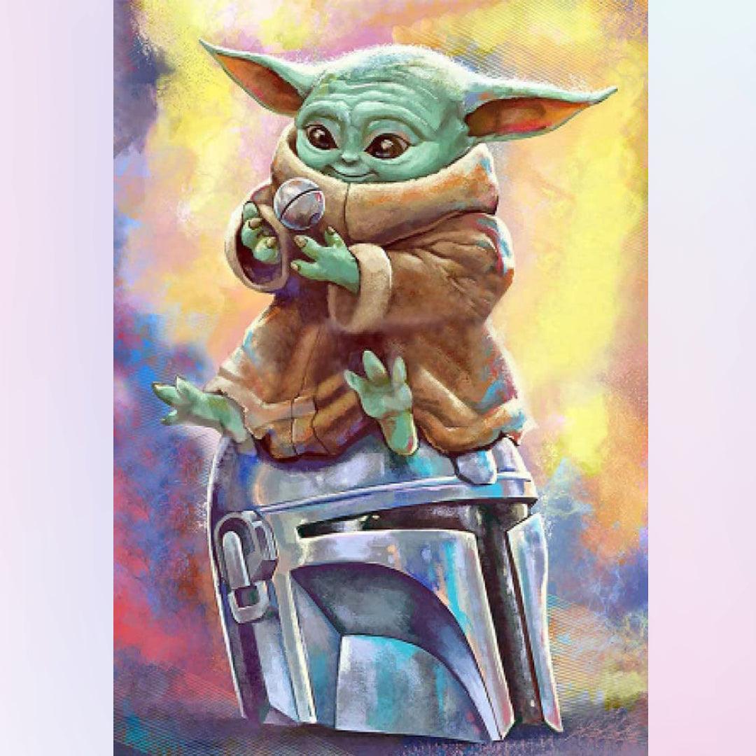 Baby Yoda Playing Small Bell Diamond Painting