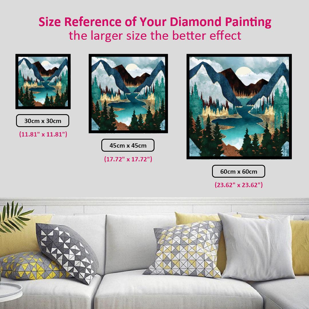 Green Mountains and Rivers Diamond Painting