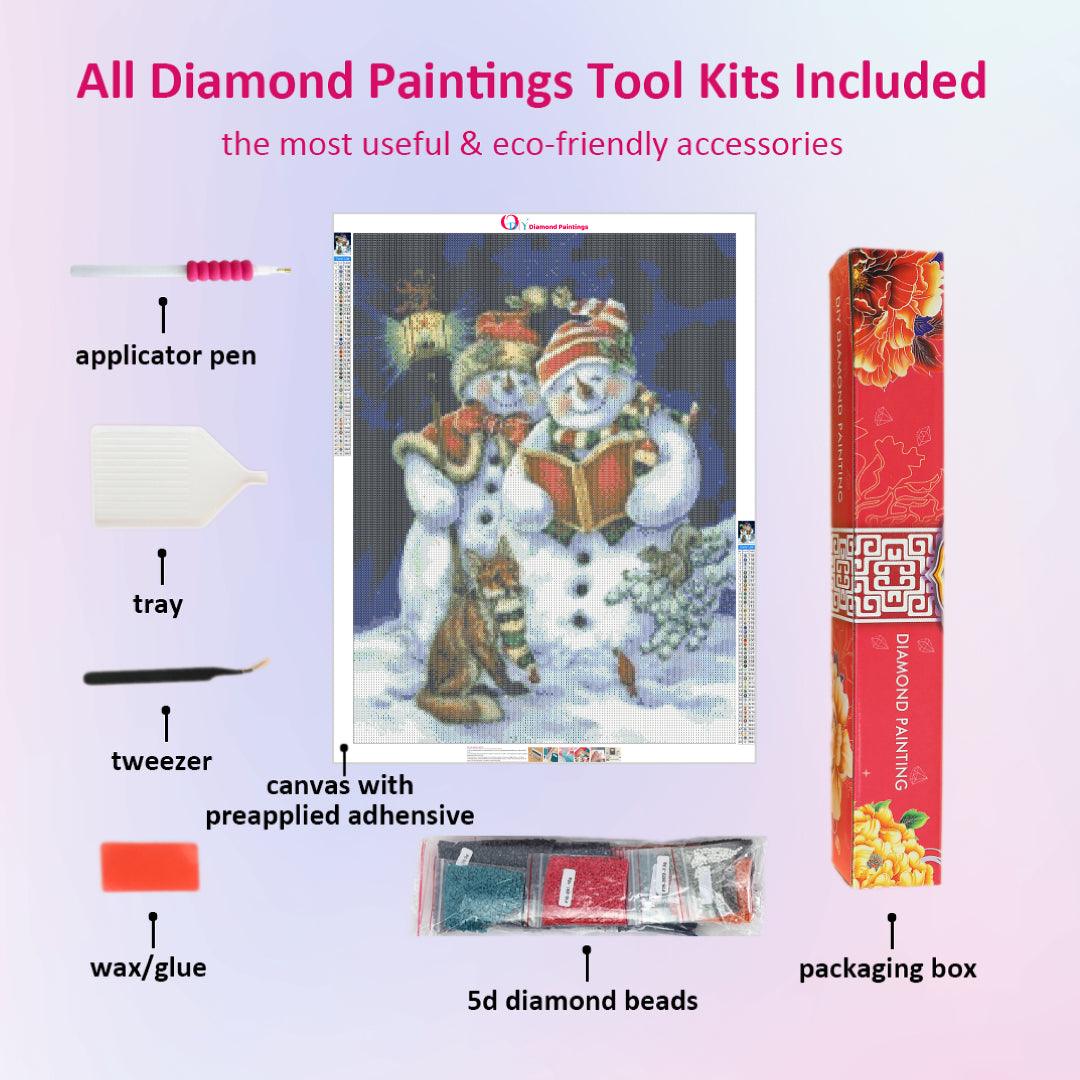 Snowman Reading Story for Little Friends Diamond Painting