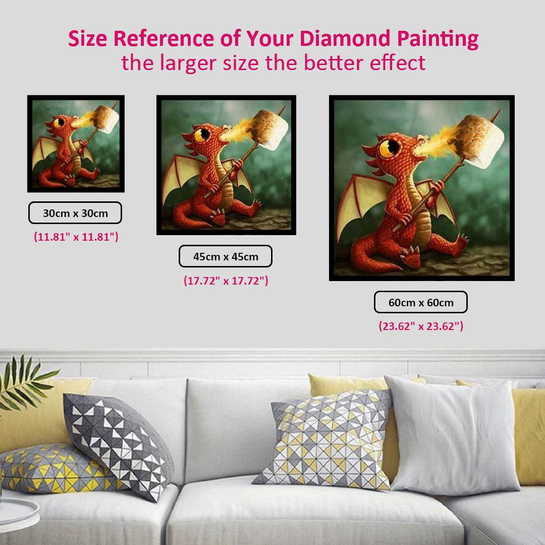Little Dragon Spitting Fire for BBQ Diamond Painting