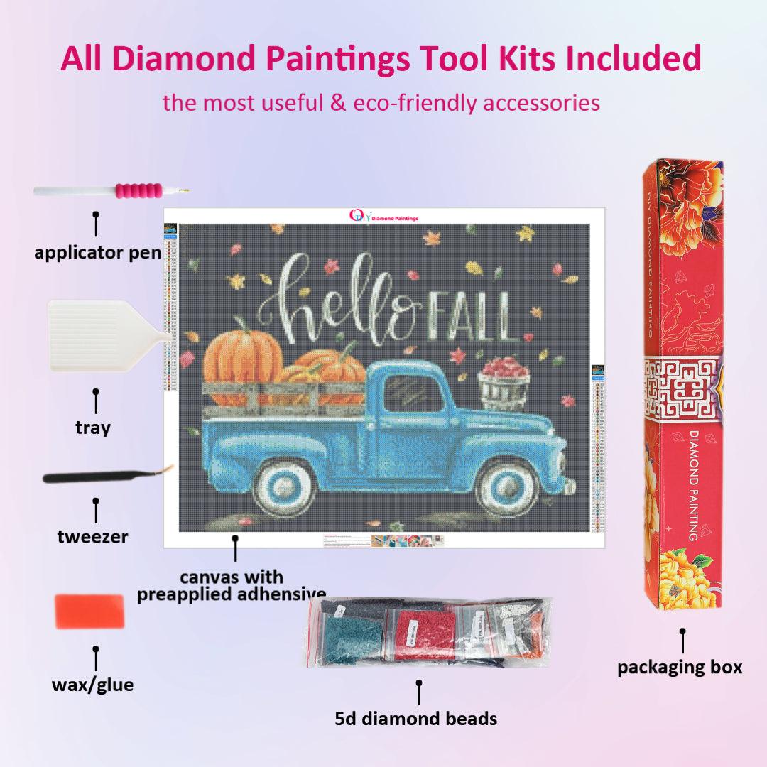 Hello Fall A Cartload of Pumpkins Diamond Painting