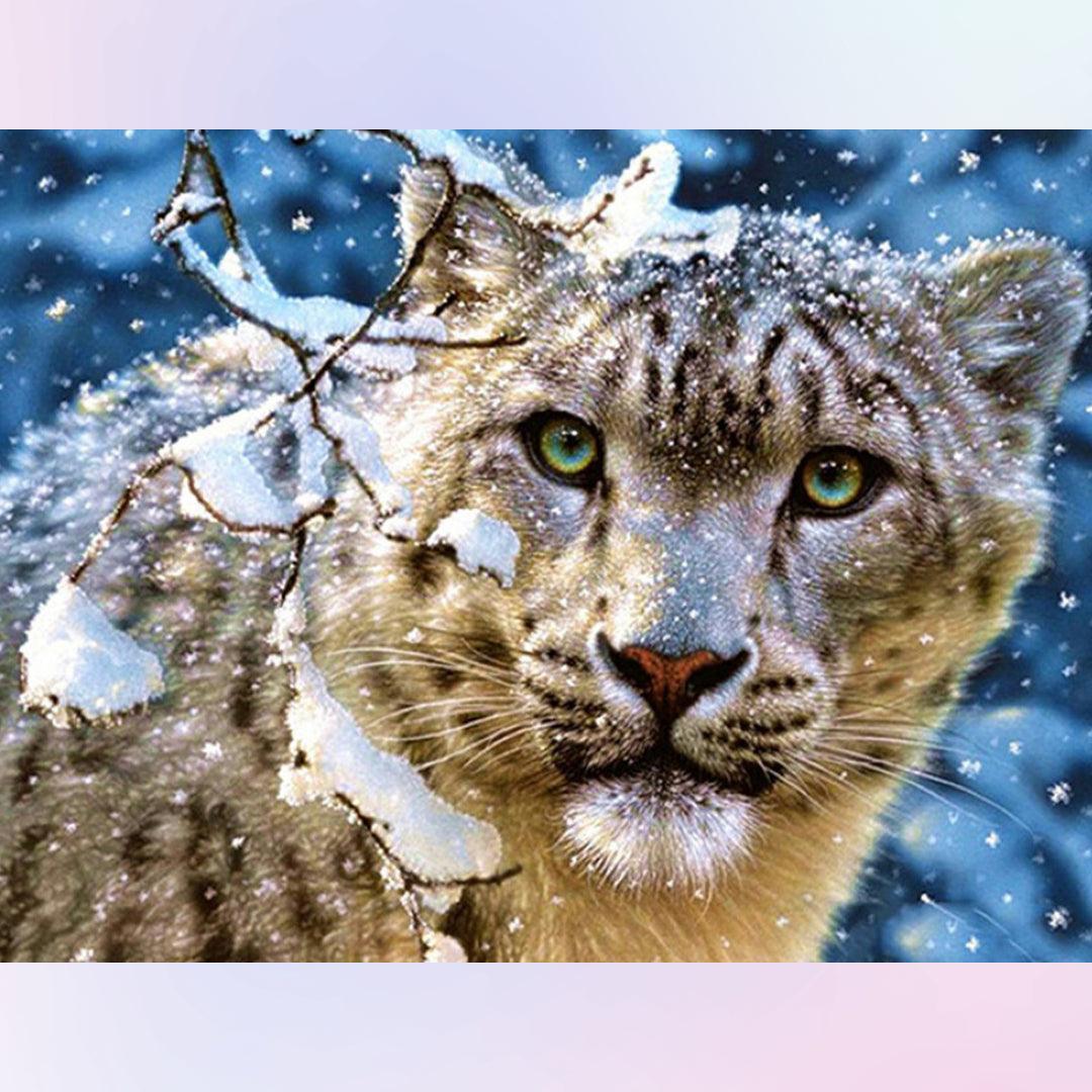 Leopard in the Snowy Day Diamond Painting