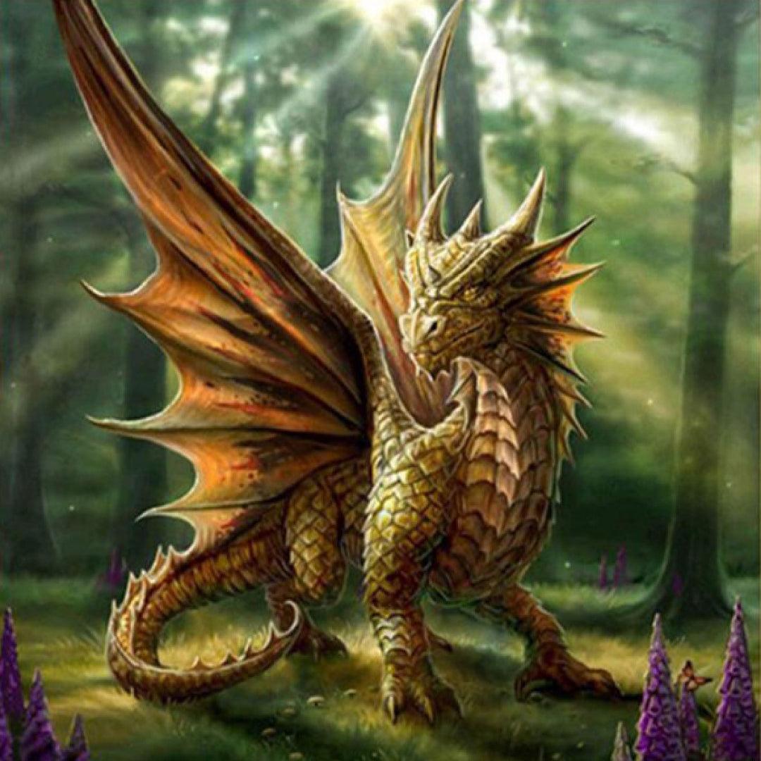 Little Dragon in the Forest Diamond Painting