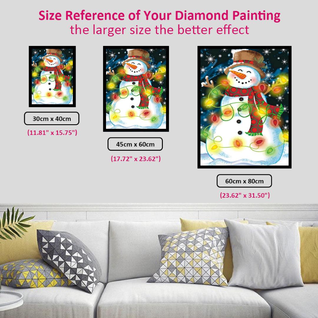 Snowman Happy Dancing with Shinning Lights Diamond Painting