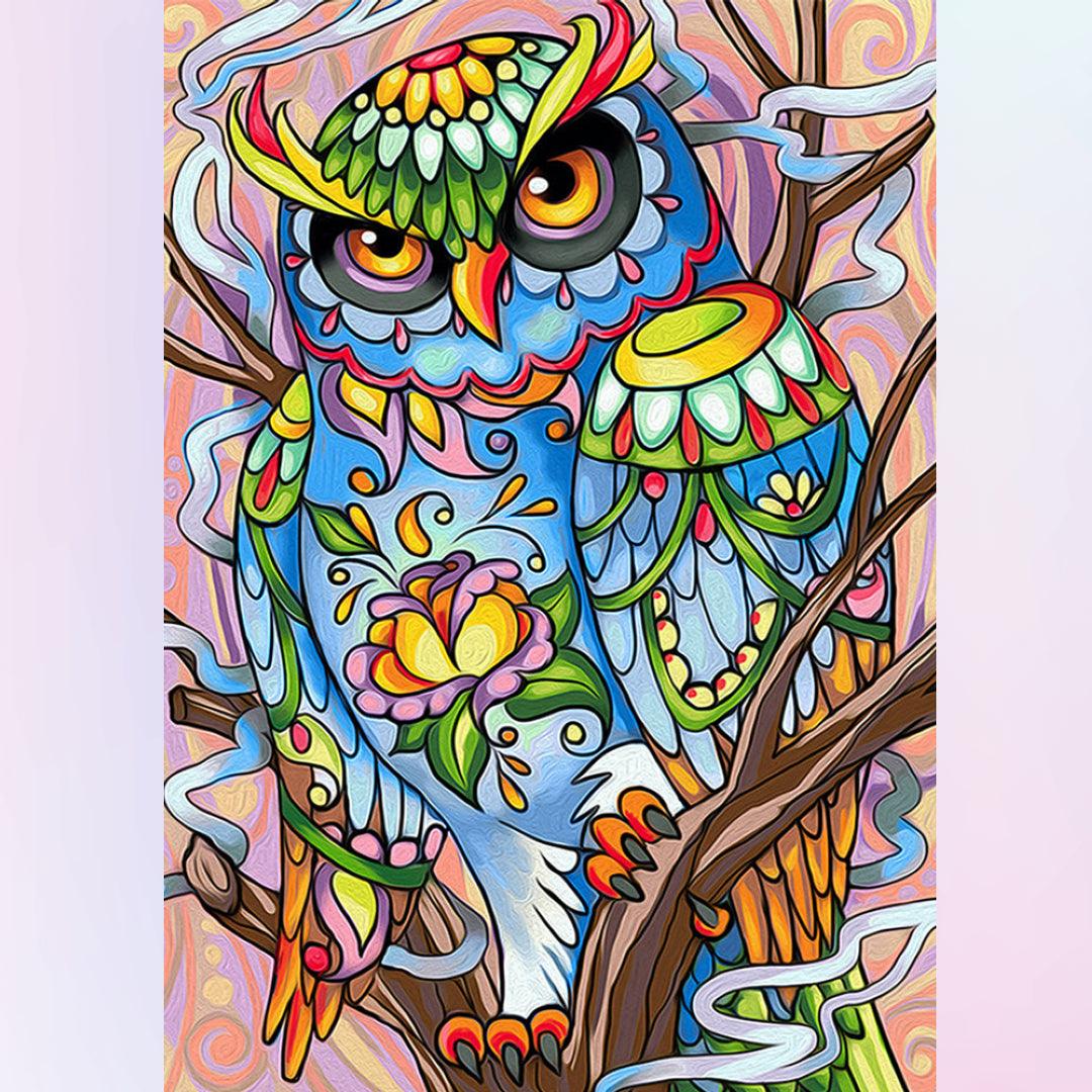Beautiful Colorful Owl Diamond Painting