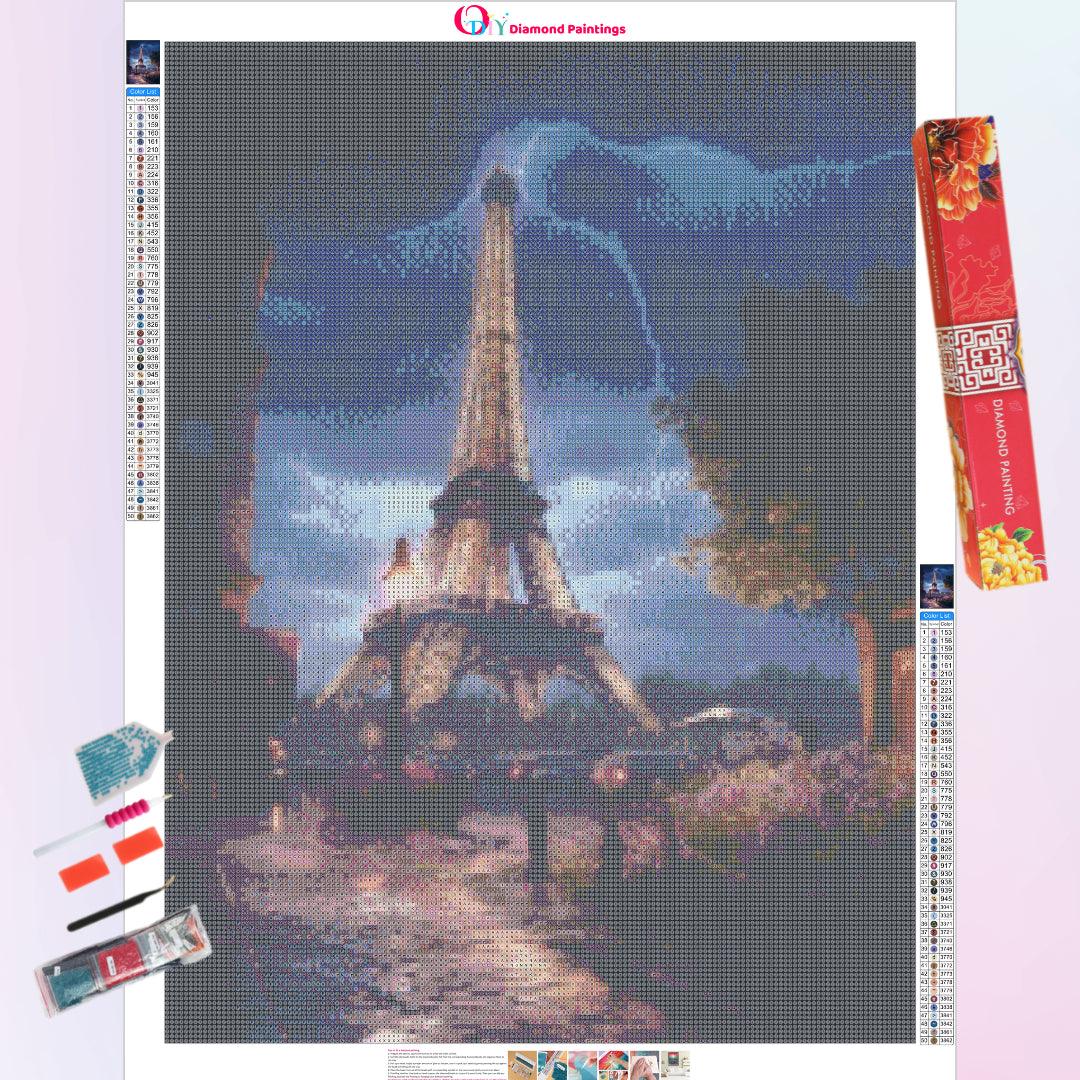 Lightning Eiffel Tower in Paris Diamond Painting