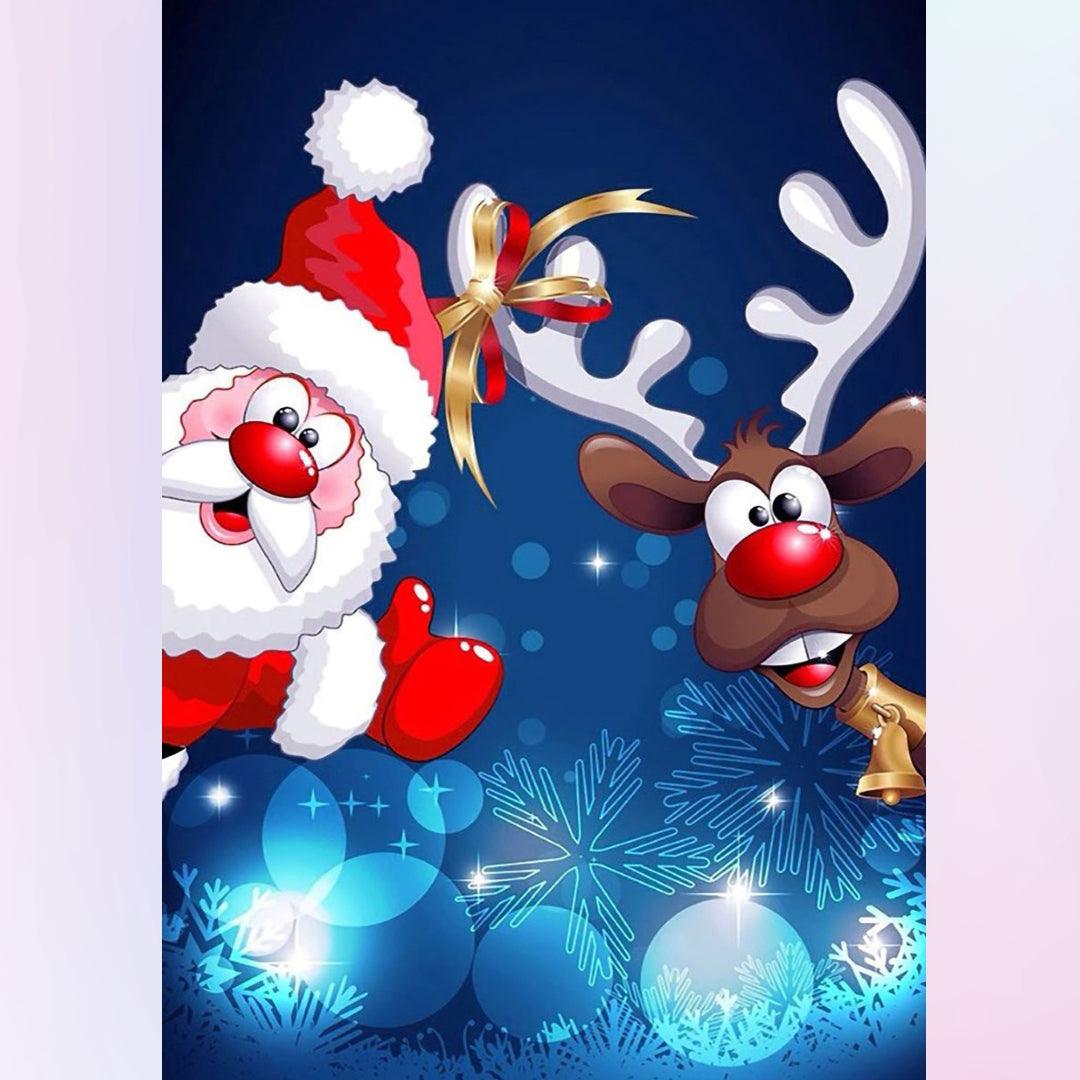 Cute Santa & Deer Diamond Painting