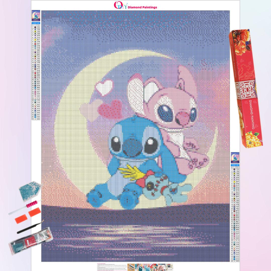 Romantic Stitch & Angel on the Moon River Diamond Painting