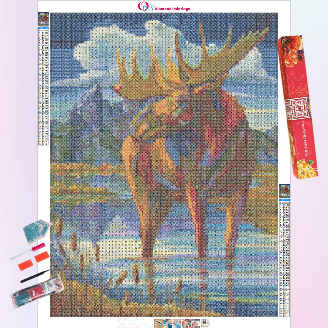 Deer on the River Diamond Painting