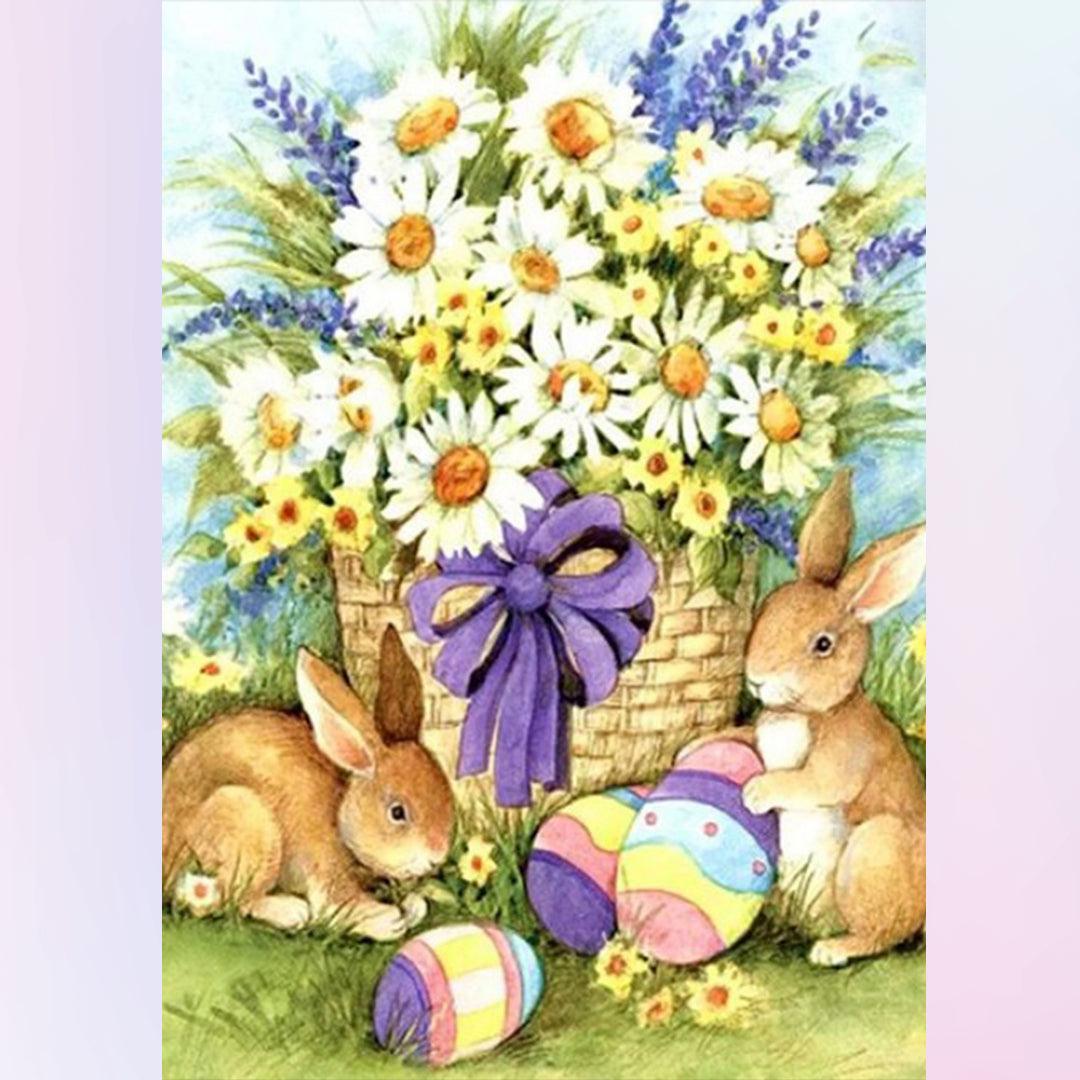 Rabbit Daisy & Easter Egg Diamond Painting