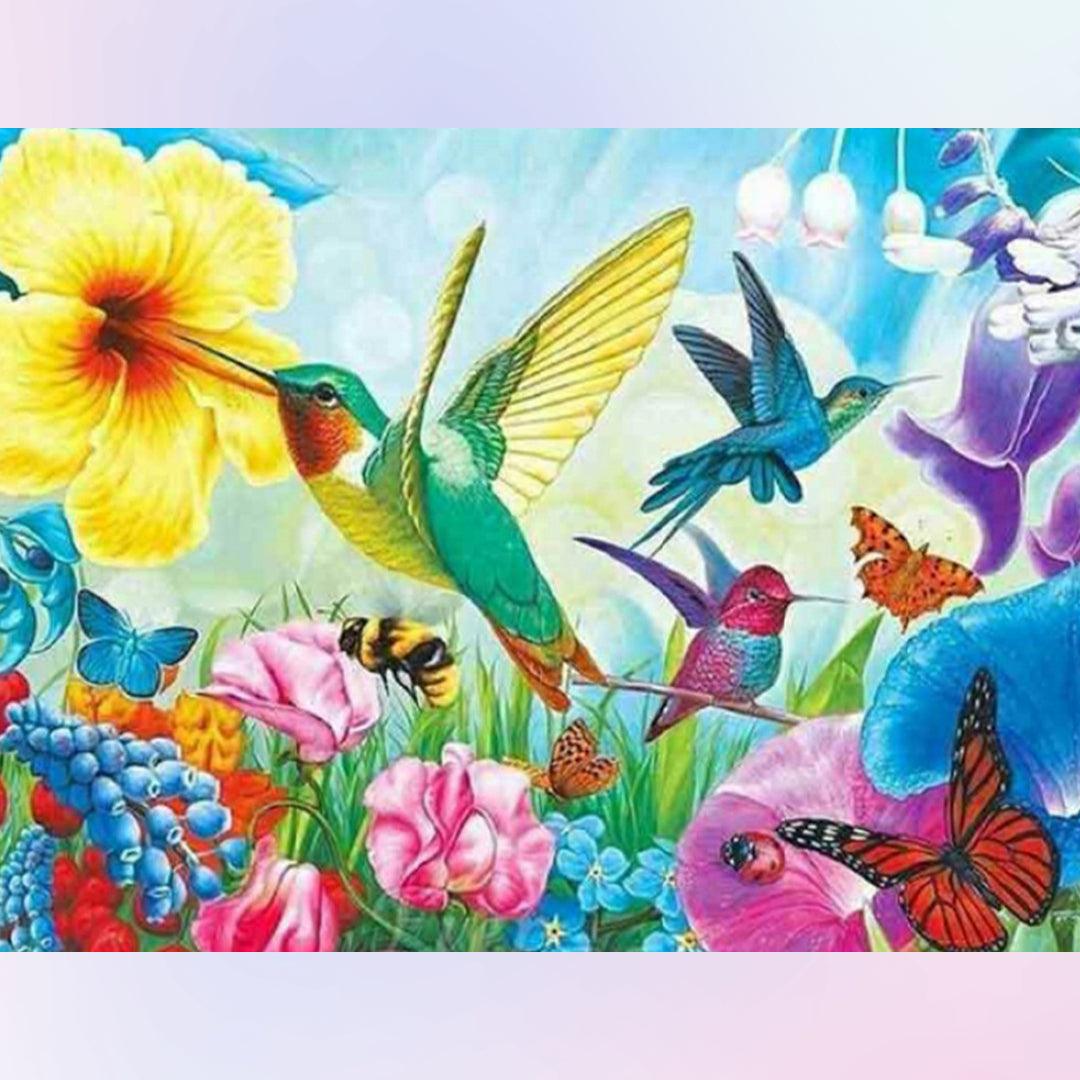 Hummingbird in the Spring Garden Diamond Painting