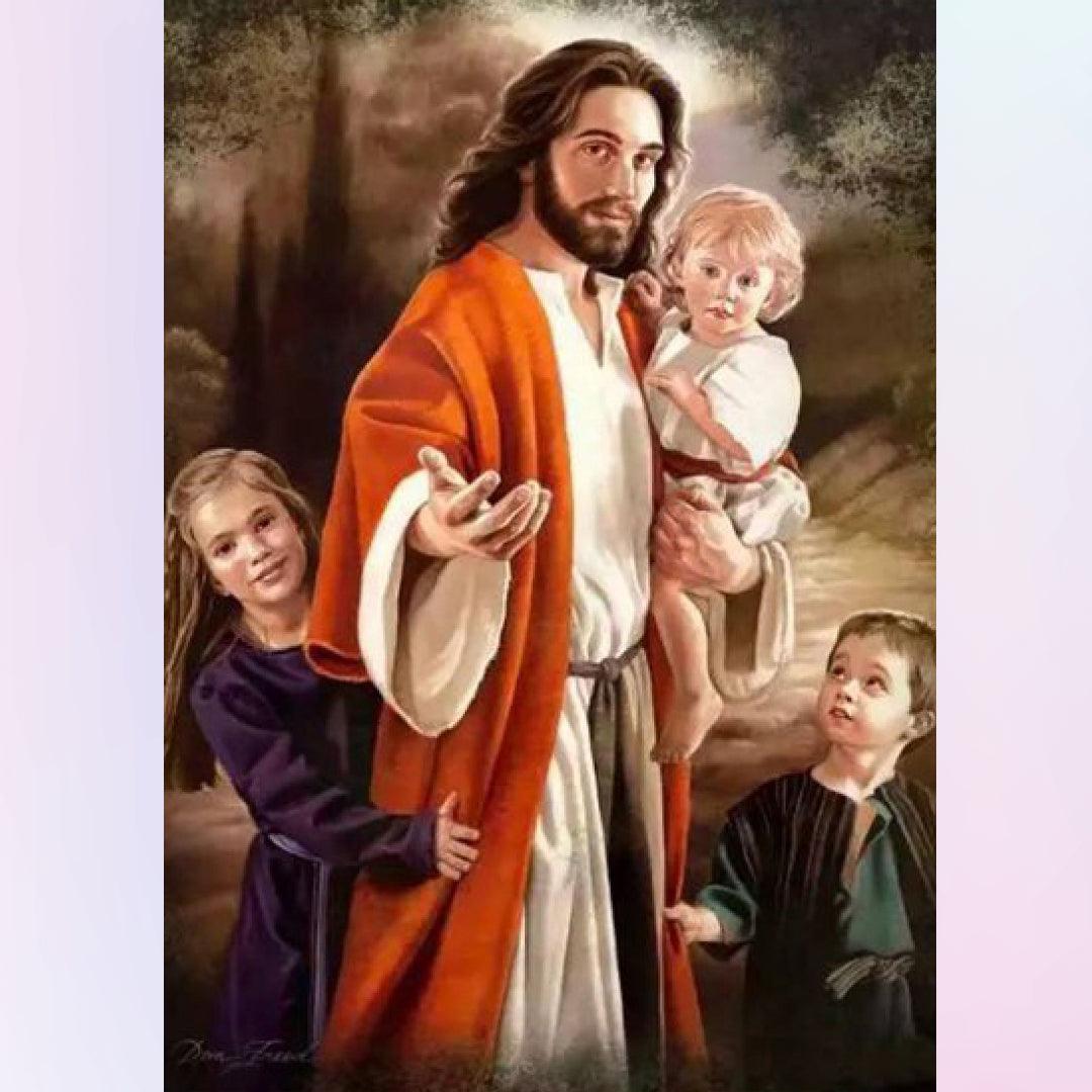 Jesus Plays with Children Diamond Painting