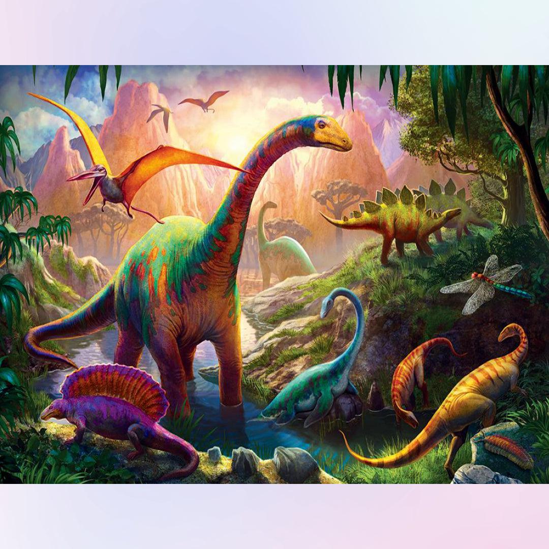 Dinosaur World in the Sunset Diamond Painting