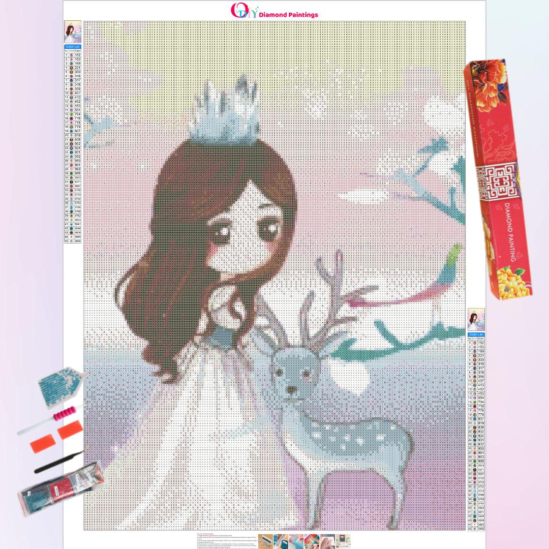 Ice Queen with Pet Deer Diamond Painting