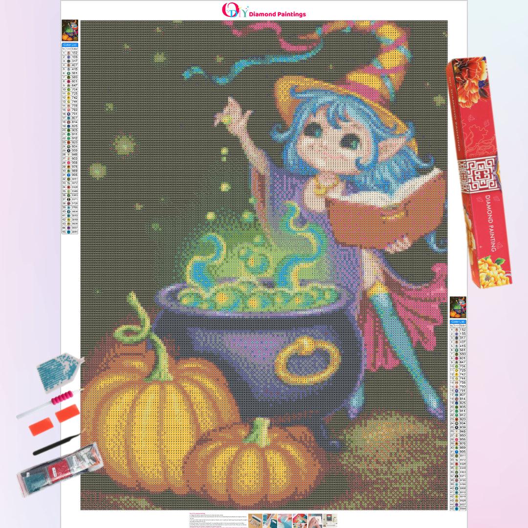 Little Witch Learning to Make Potion Diamond Painting