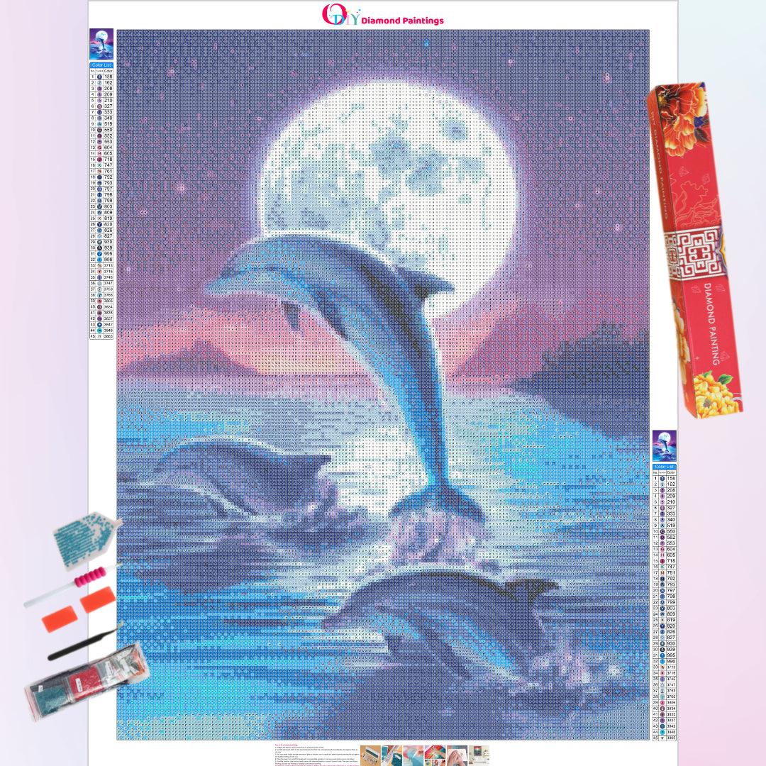 Dolphin Dancing in the Moonlight Diamond Painting