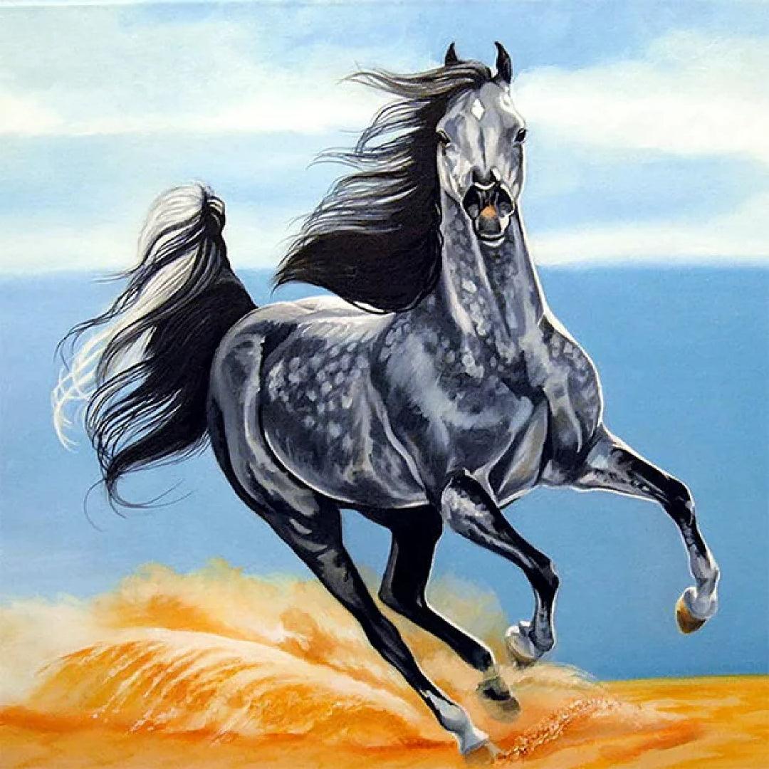 Black Beauty Galloping in the Desert Diamond Painting