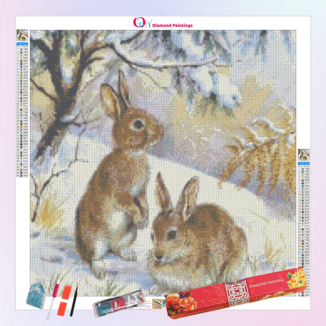 Rabbits in the Snow Diamond Painting